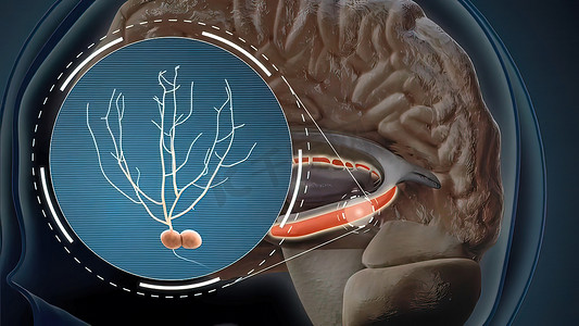 生物性摄影照片_海马体是深埋在颞叶内的复杂大脑结构。