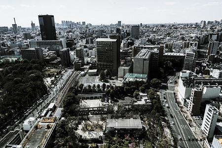 从休息室看到的东京市景文京区市民中心