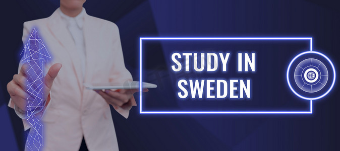 显示灵感的文本 Study In Sweden。