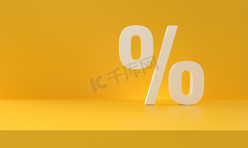 百分比折扣符号黄色背景。