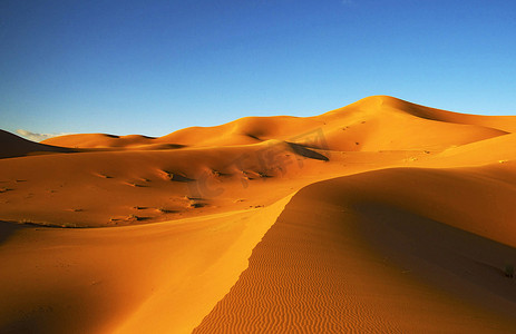 撒哈拉沙漠风景秀丽的沙丘