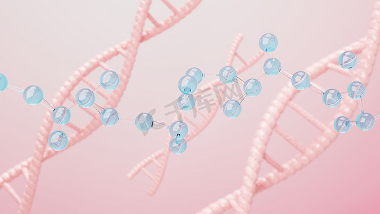 侧细胞或分子中简单化学键的 3D 渲染。