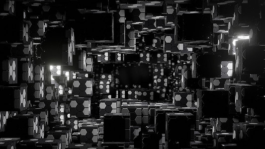 块面摄影照片_具有网络空间数据块概念的抽象技术黑暗背景。 