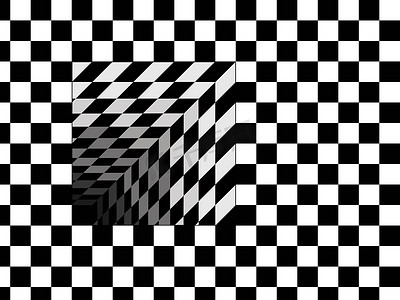 黑色和白色格子方块