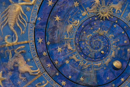 占星背景与黄道带标志和符号。