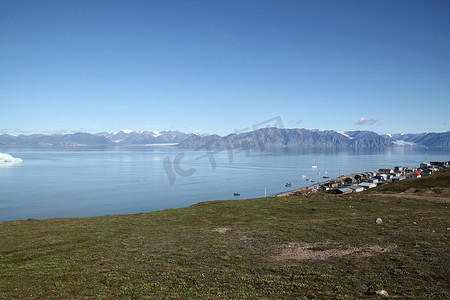 努纳武特地区西北航道 Pond Inlet 和兰卡斯特湾社区景观