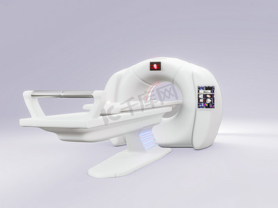 多探测器 CT 扫描仪或计算机断层扫描 3D 插图。