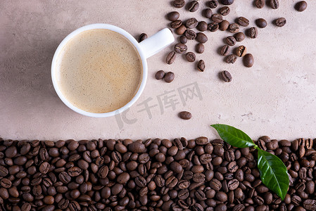 烤咖啡豆边界和咖啡