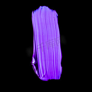 黑色背景上孤立的紫色霓虹灯画笔描边纹理
