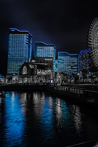 时尚专区摄影照片_横滨港未来夜景图