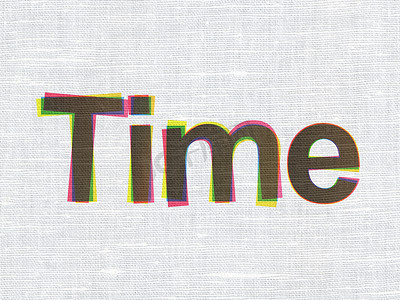 时间轴概念： 织物纹理背景上的时间
