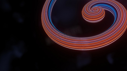 赛博朋克场景摄影照片_闪光霓虹灯的 3d 渲染和在黑暗场景中发光的光。