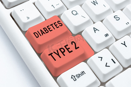 手写标志糖尿病 2 型。身体不正确使用胰岛素的商业概念条件裁剪的语音气泡，重要信息放置在地板上。
