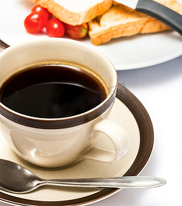早餐黑咖啡代表早餐和饮料