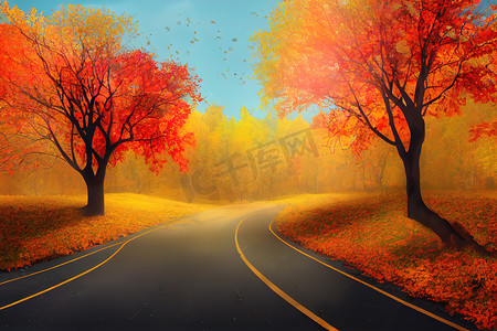 秋季自然背景、设计、横幅或模板。