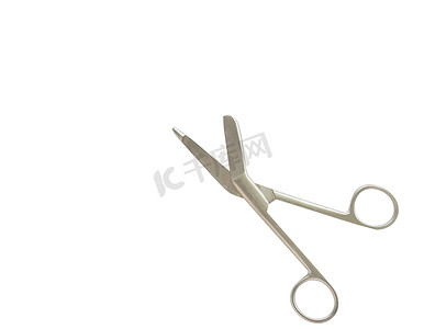 孤立的白色背景中的纱布切割器或剪刀，oprend