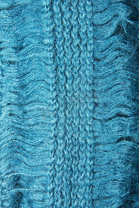 纹理针织围巾蓝色马海毛针织