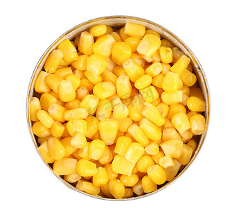 罐头里的新鲜玉米。