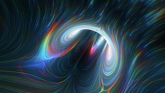 时空科幻数字艺术概念扭曲空间弯曲弯曲作为孔 3d 渲染