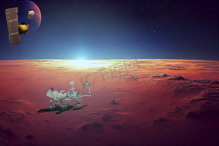 探索火星摄影照片_火星探索，太阳系行星。