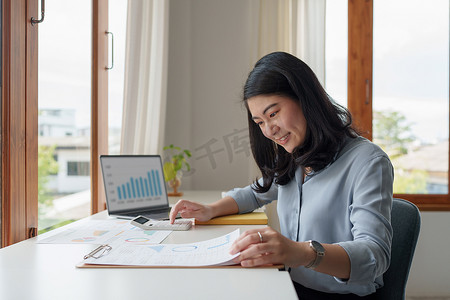 女商人肖像审计公司的财务业绩和预算。