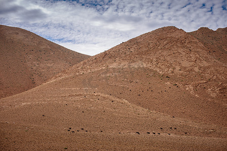 戴尔斯峡谷摄影照片_摩洛哥阿特拉斯山脉游牧谷