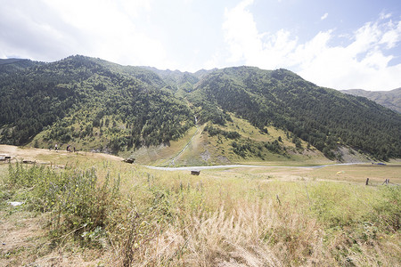 图舍蒂山景观和景观，高角度，格鲁吉亚自然