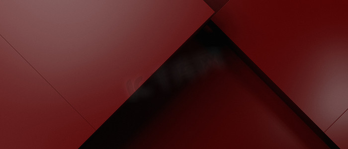 抽象闪亮几何技术未来立方体时尚未来红色横幅背景壁纸 3D 渲染