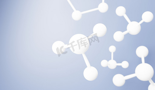 侧细胞或分子中简单化学键的 3d 渲染。