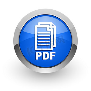 pdf 蓝色光泽网页图标,