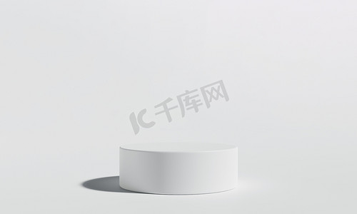 圆形背景上最小的白色圆形产品讲台展示舞台。