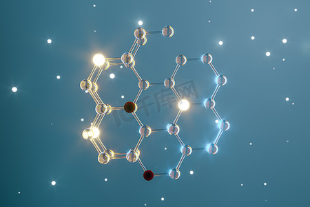 分子和生物学，生物学概念，3D 渲染。