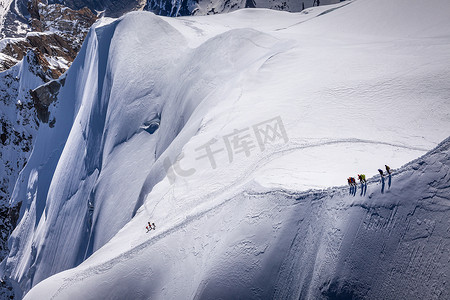 法国阿尔卑斯山夏蒙尼上萨瓦的勃朗峰地块冰帽