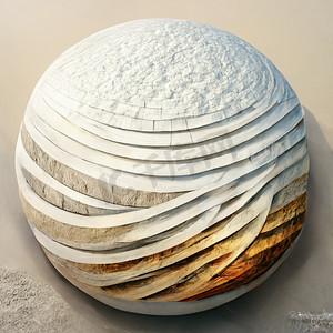 抽象建筑图案摄影照片_球体抽象建筑背景，白色圆形建筑