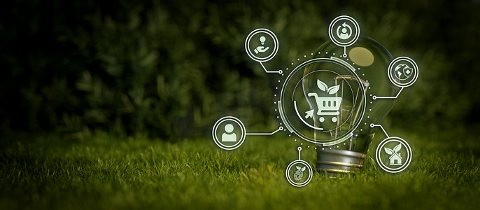 可持续环境能源绿色商业 ESG 图标，用于可持续 3D 插图中的环境、社会和治理