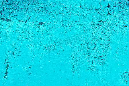 蓝色旧剥漆钢裂纹纹理磨损金属背景表面风化铁
