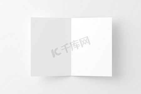 邀请卡摄影照片_A4 A5 折叠邀请卡带信封 3D 渲染白色空白样机