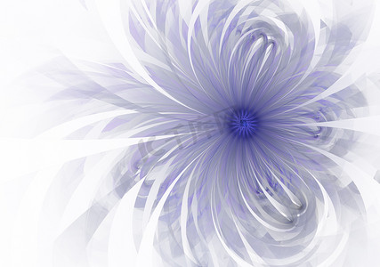 柔和柔和的分形蓝花计算机生成的图像，用于徽标、设计概念、网页、印刷品、海报。