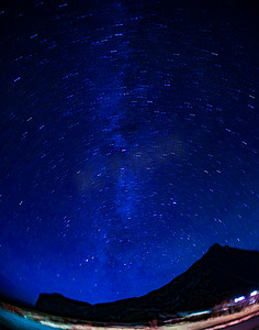 冰岛的雪山和星空
