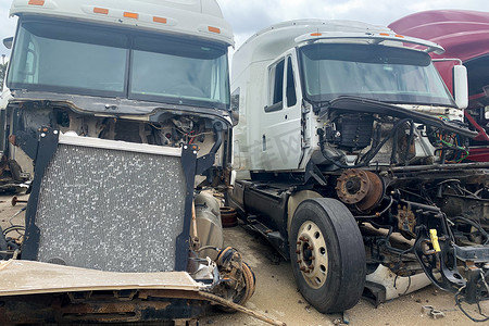 事故发生后两辆卡车相撞，汽车被处置，货车在道路碰撞中损坏，卡车在垃圾场迎头相撞后被毁。