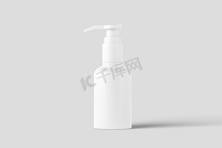 皮肤喷雾摄影照片_化妆品包装瓶罐 3D 渲染白色空白样机