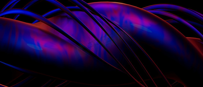 蓝紫色图摄影照片_惊人的抽象流赛博朋克蓝紫色Iillustration背景壁纸3D插图