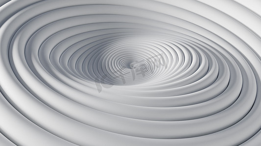 灰色波浪背景摄影照片_白色平坦表面上的圆形波浪