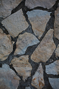 废弃的卡斯特里希腊村庄复古背景中带岩石的二十年墙高品质大尺寸印刷品