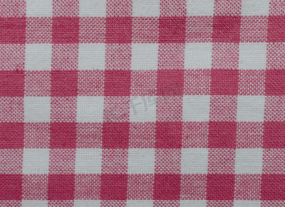 红白格子图案的茶巾或桌布的材料