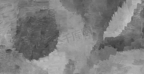 水粉手绘摄影照片_黑白手绘水粉抽象纹理背景。