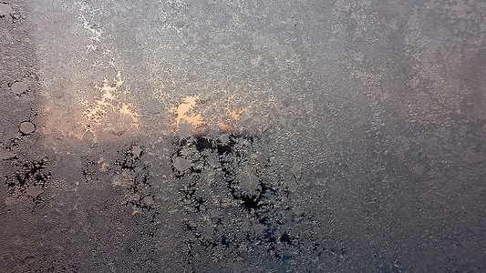 冬天窗户玻璃上的霜质地。