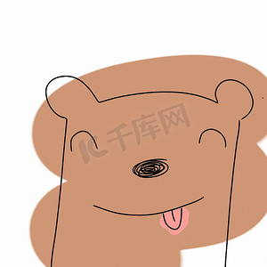 白色背景上的简单卡通快乐熊