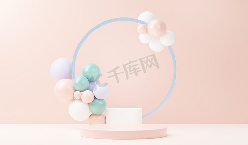 时尚产品摄影照片_3d 渲染抽象显示平台平台，用于产品展示和广告。