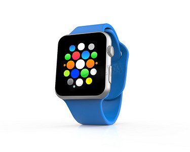 带图标的蓝色通用智能手表